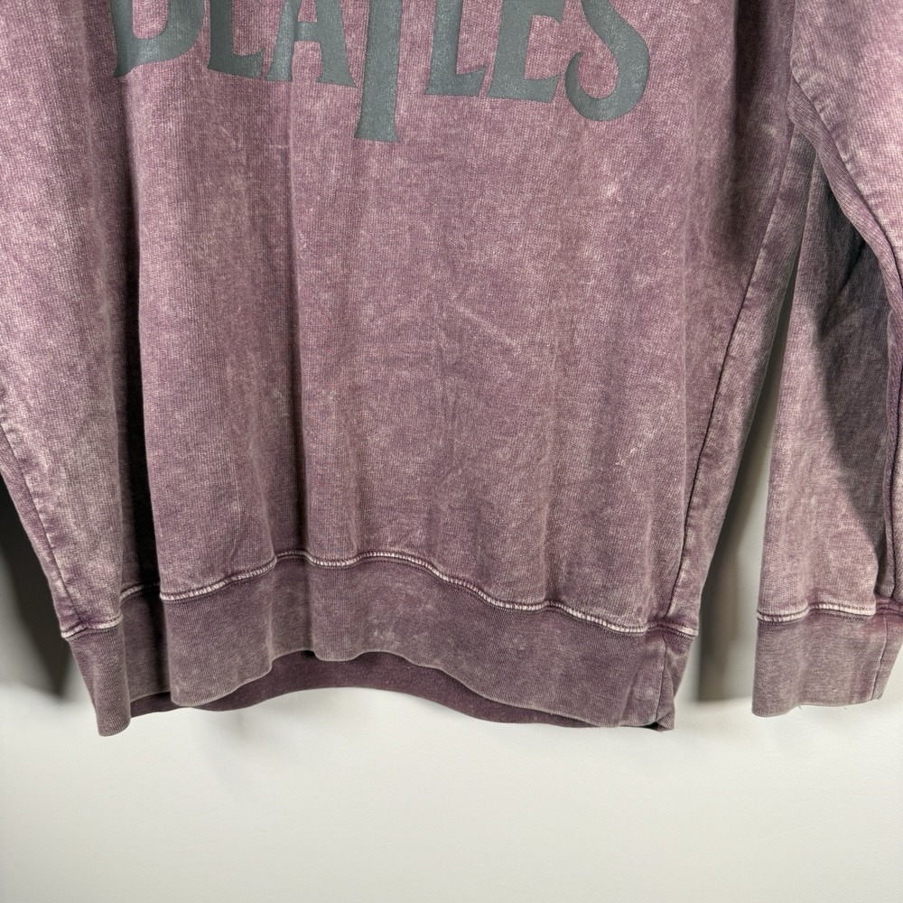Women's The Beatles Distressed Band Sweatshirt Logo Size‎ Medium Maroon - Picture 4 of 5